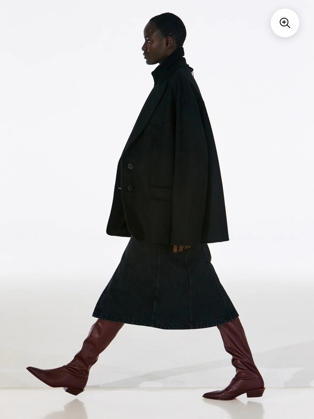 Tibi Boots Faux Nappa Leather Stretch Knee High in Burgundy